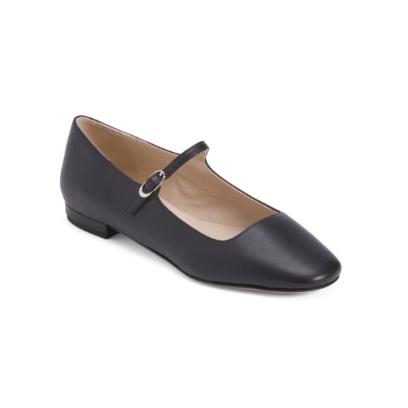 THEORY Black Made In Italy Leather Mary Jane Ballerina Flats - Picture 1 of 2